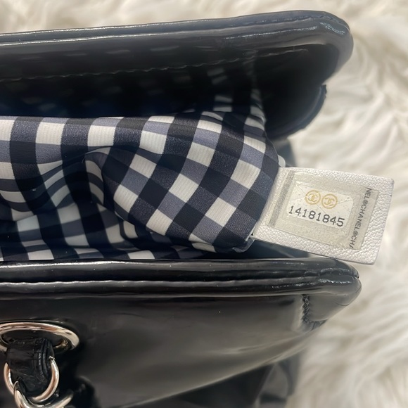 Chanel black patent leather GRAND SHOPPER TOTE GST BAG shoulder purse Authentic - Picture 9 of 17